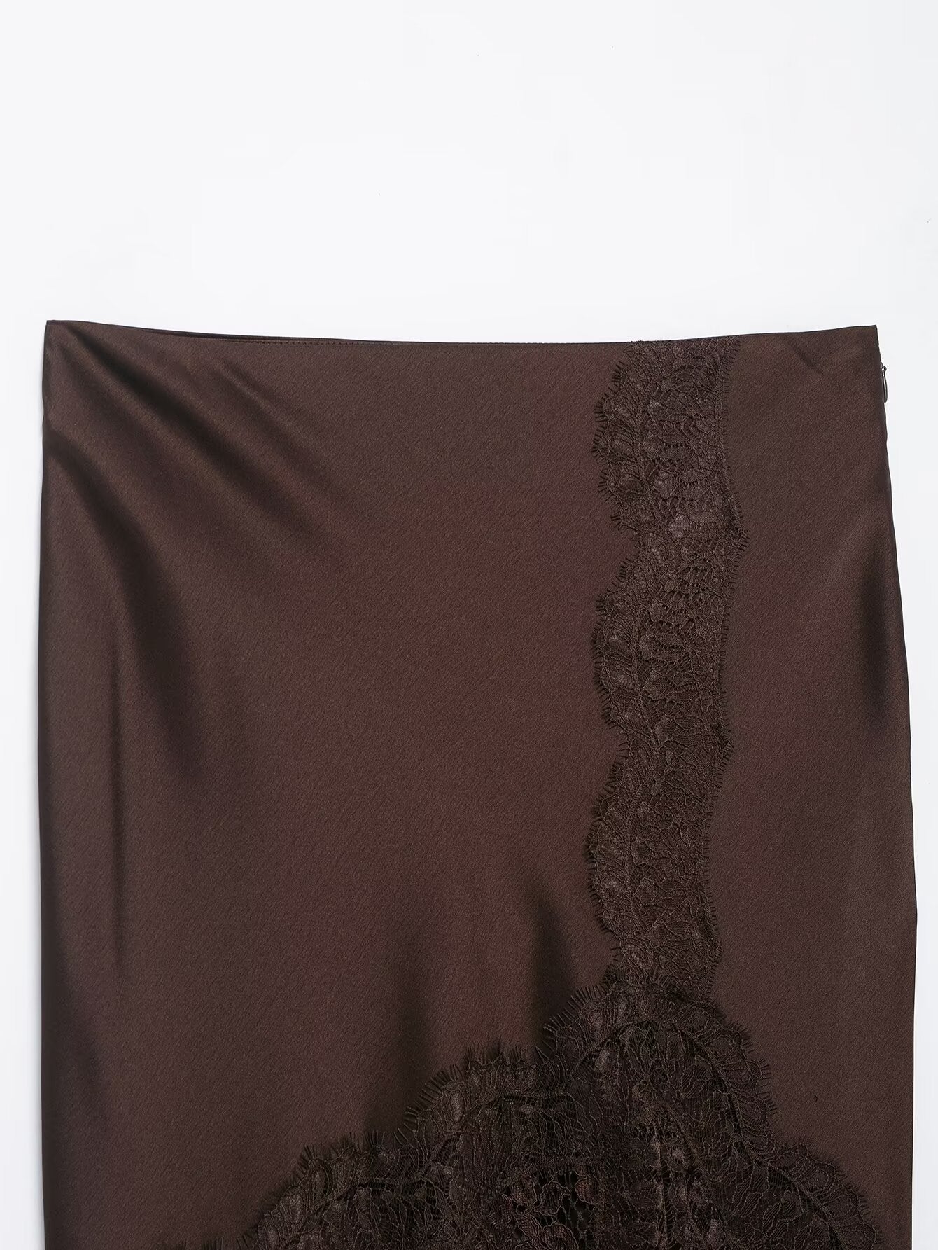 Women Lace Silk Satin Skirt