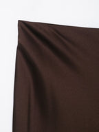 Women Lace Silk Satin Skirt