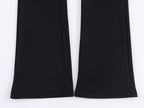 Women Clothing Autumn Casual Printing Zipper Sweater Bell Bottom Pants