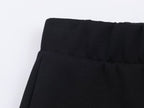 Women Clothing Autumn Casual Printing Zipper Sweater Bell Bottom Pants