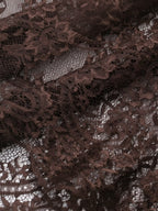 Women Clothing Winter Sexy See through Lace Stitching High Waist Skirt Long Skirt