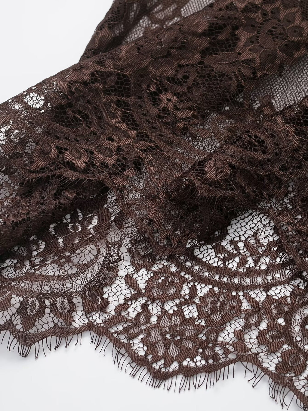 Women Clothing Winter Sexy See through Lace Stitching High Waist Skirt Long Skirt