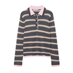 Women Casual Loose Patchwork Stripes Knitwear