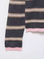 Women Casual Loose Patchwork Stripes Knitwear