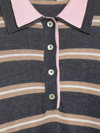 Women Casual Loose Patchwork Stripes Knitwear