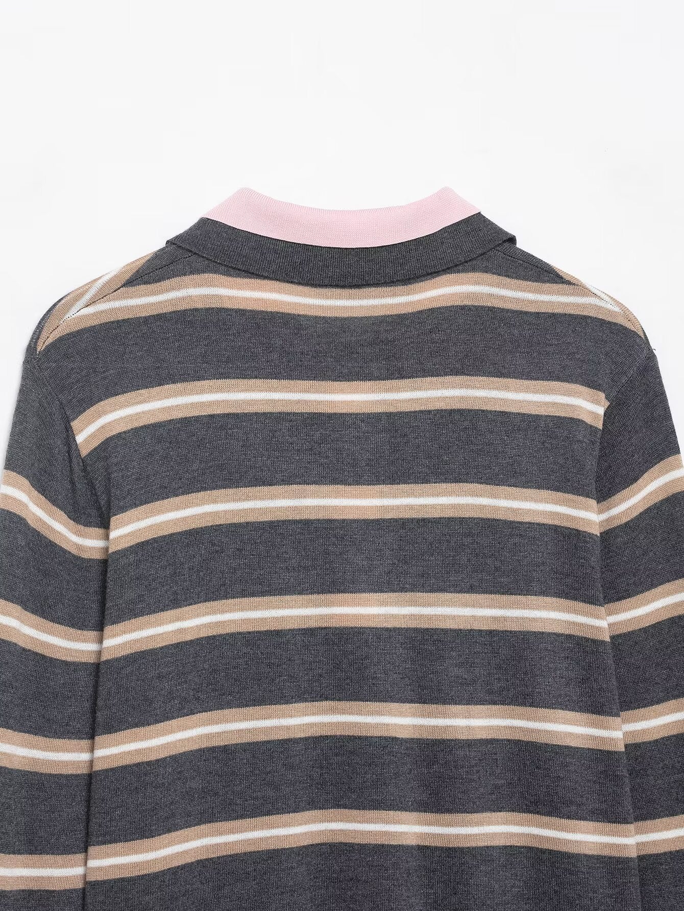 Women Casual Loose Patchwork Stripes Knitwear