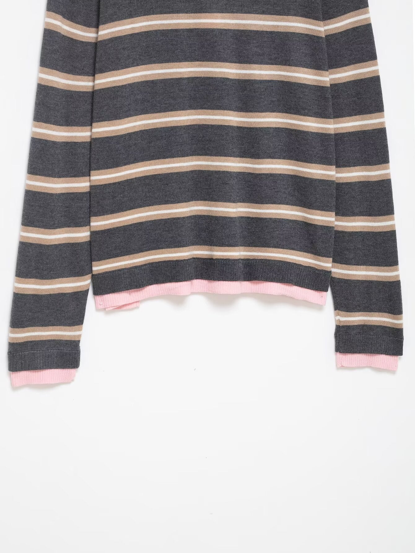 Women Casual Loose Patchwork Stripes Knitwear