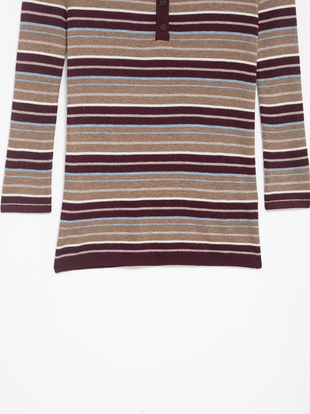 Women Clothing Spring Classic Color Contrast round Neck Striped Sweater
