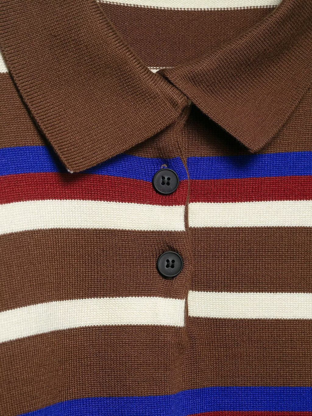 Autumn Winter Polo Collar Striped Long Sleeve Loose All Match Single Breasted Knitted Sweater