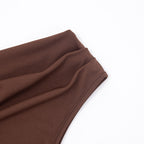 Women Clothing Autumn Winter Expensive Socialite One Shoulder Pleated Stitching Hip Fishtail Dress