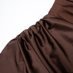 Women Clothing Autumn Winter Expensive Socialite One Shoulder Pleated Stitching Hip Fishtail Dress