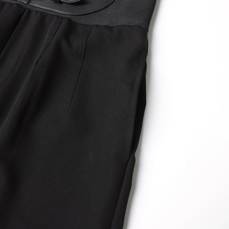 Autumn Dignified Sense of Design Belt Accessories Draping Effect High Waist Wide Leg Casual Trousers Women